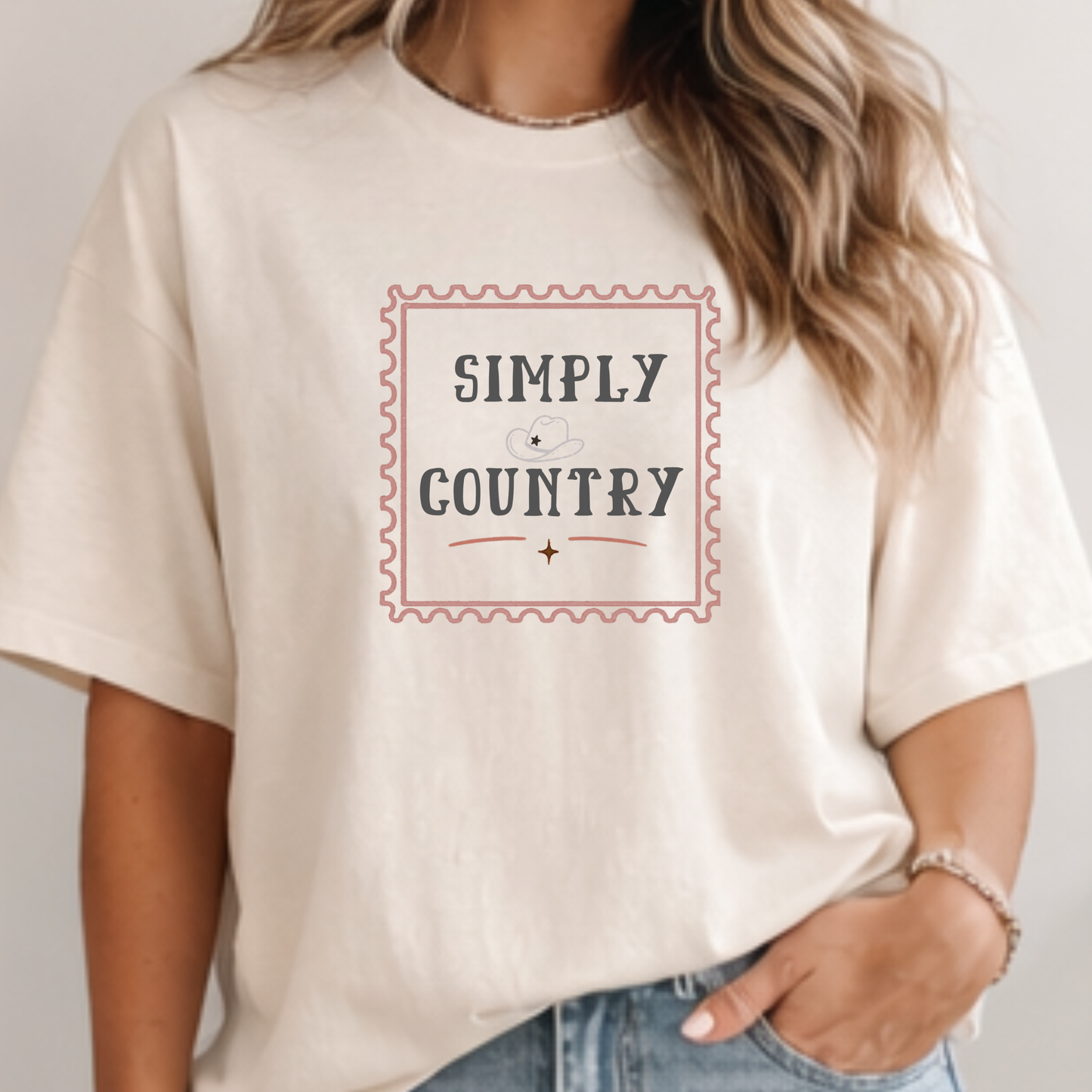 Simply Country Stamp Graphic Tee | Minimal Western Shirt | Wild Reed Apparel