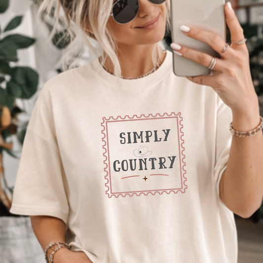 Simply Country Stamp Graphic Tee | Minimal Western Shirt | Wild Reed Apparel