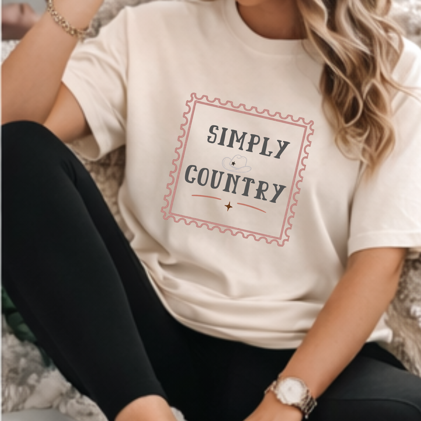 Simply Country Stamp Graphic Tee | Minimal Western Shirt | Wild Reed Apparel