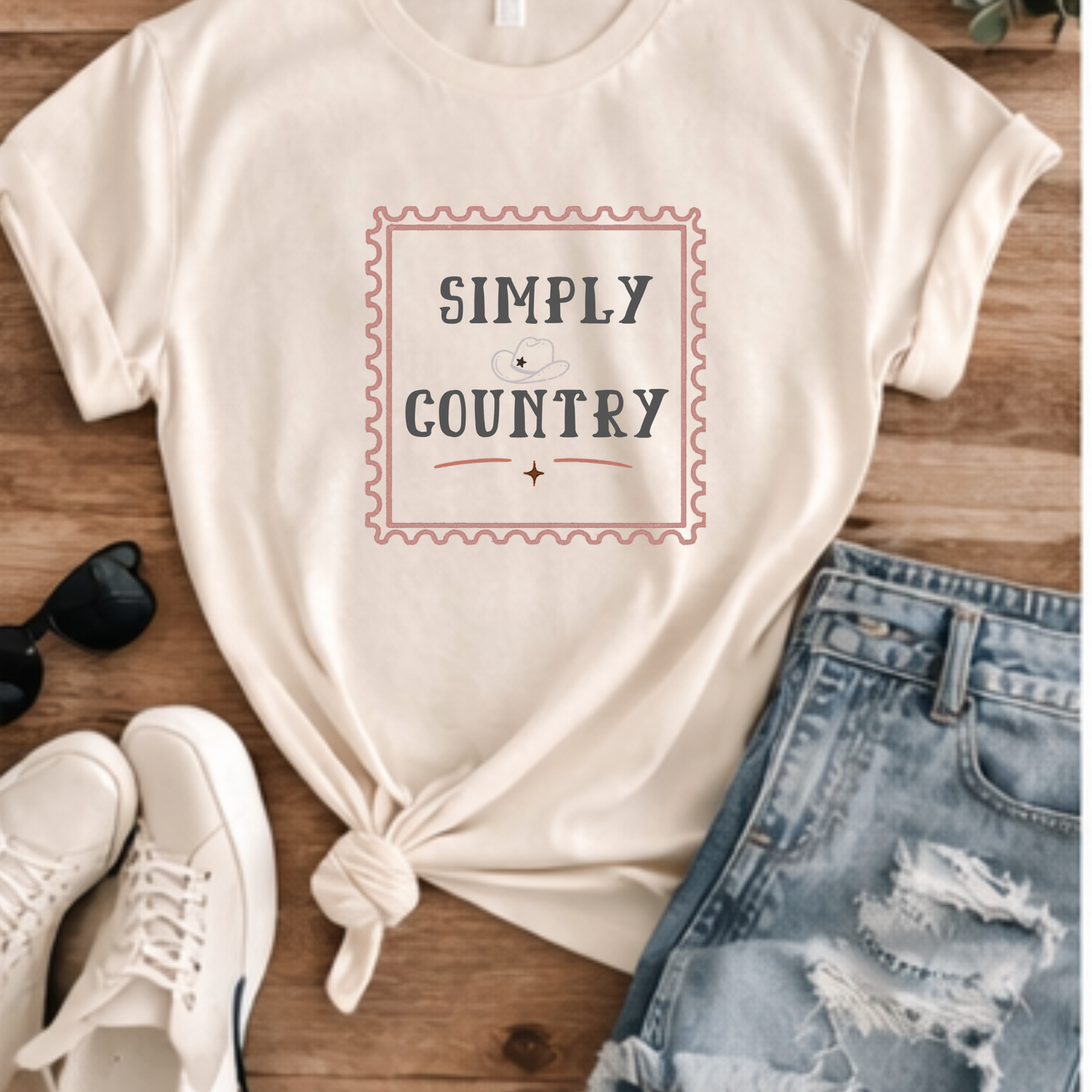 Simply Country Stamp Graphic Tee | Minimal Western Shirt | Wild Reed Apparel