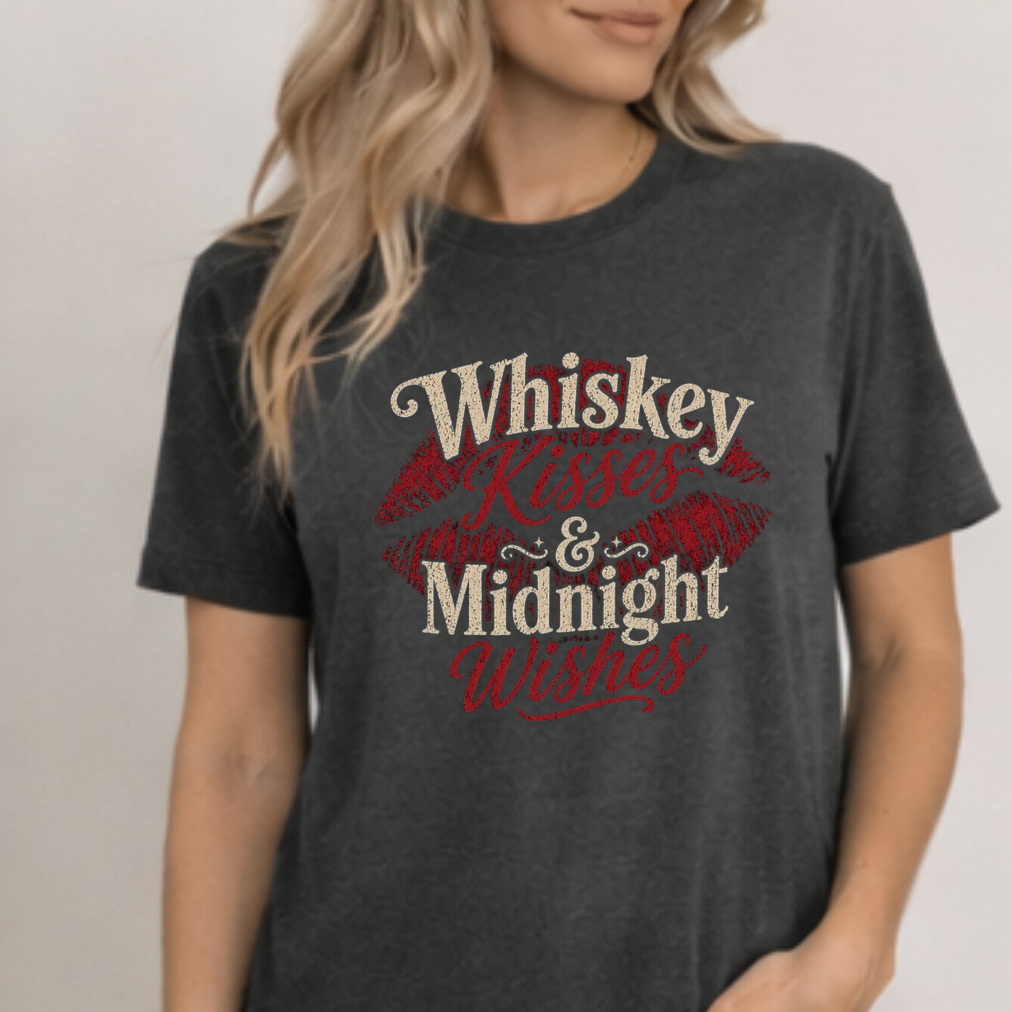 Whiskey Kisses & Midnight Wishes Vintage Graphic Tee