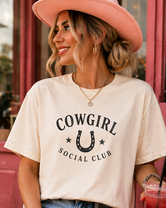 cowgirl social club t shirt ivory vintage western style
