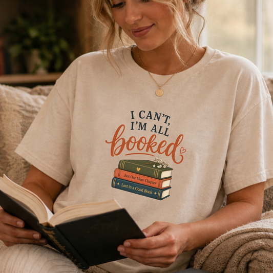 Casual outfit with book lover tee and cozy style