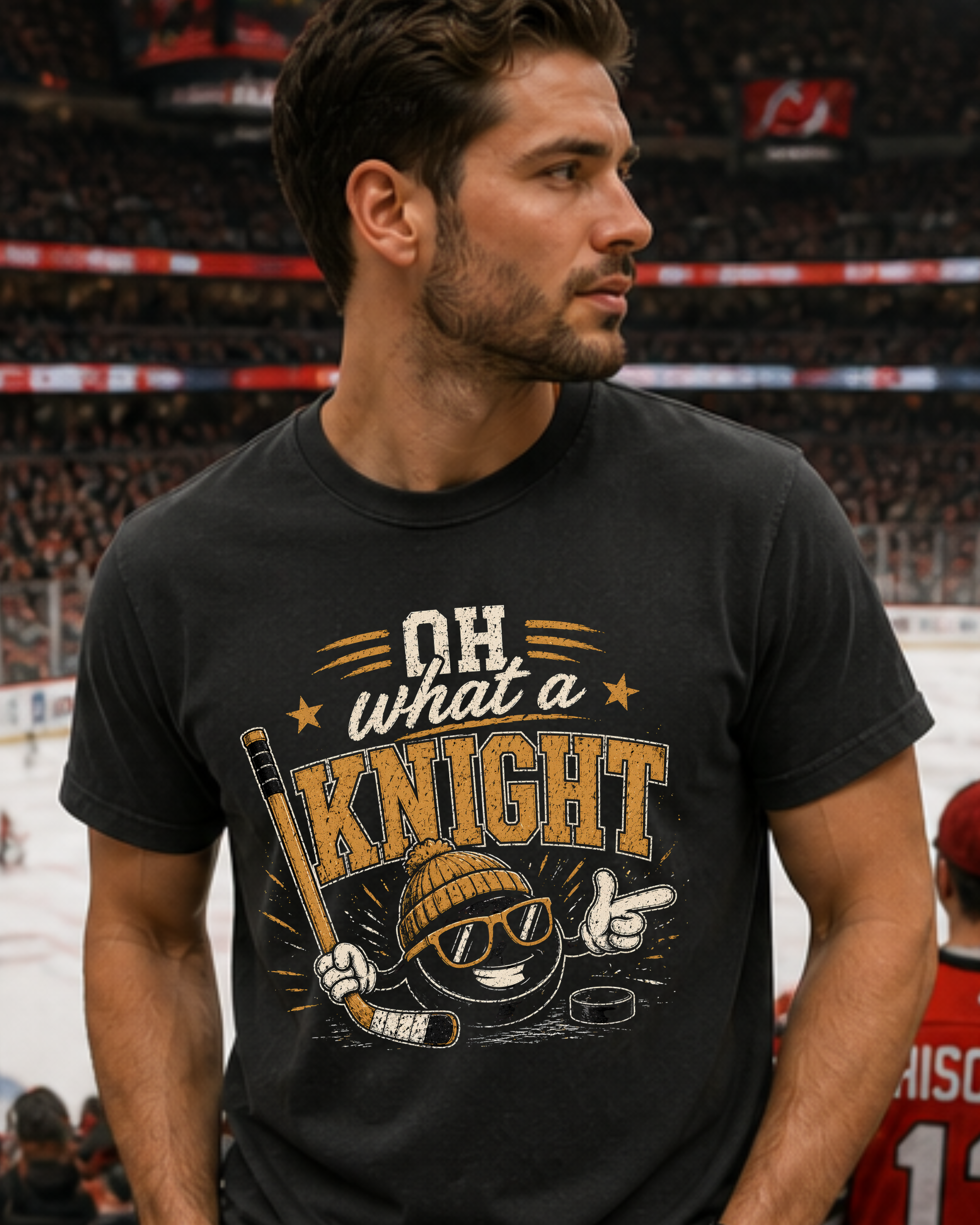 Funny hockey game day shirt styled with casual outfit