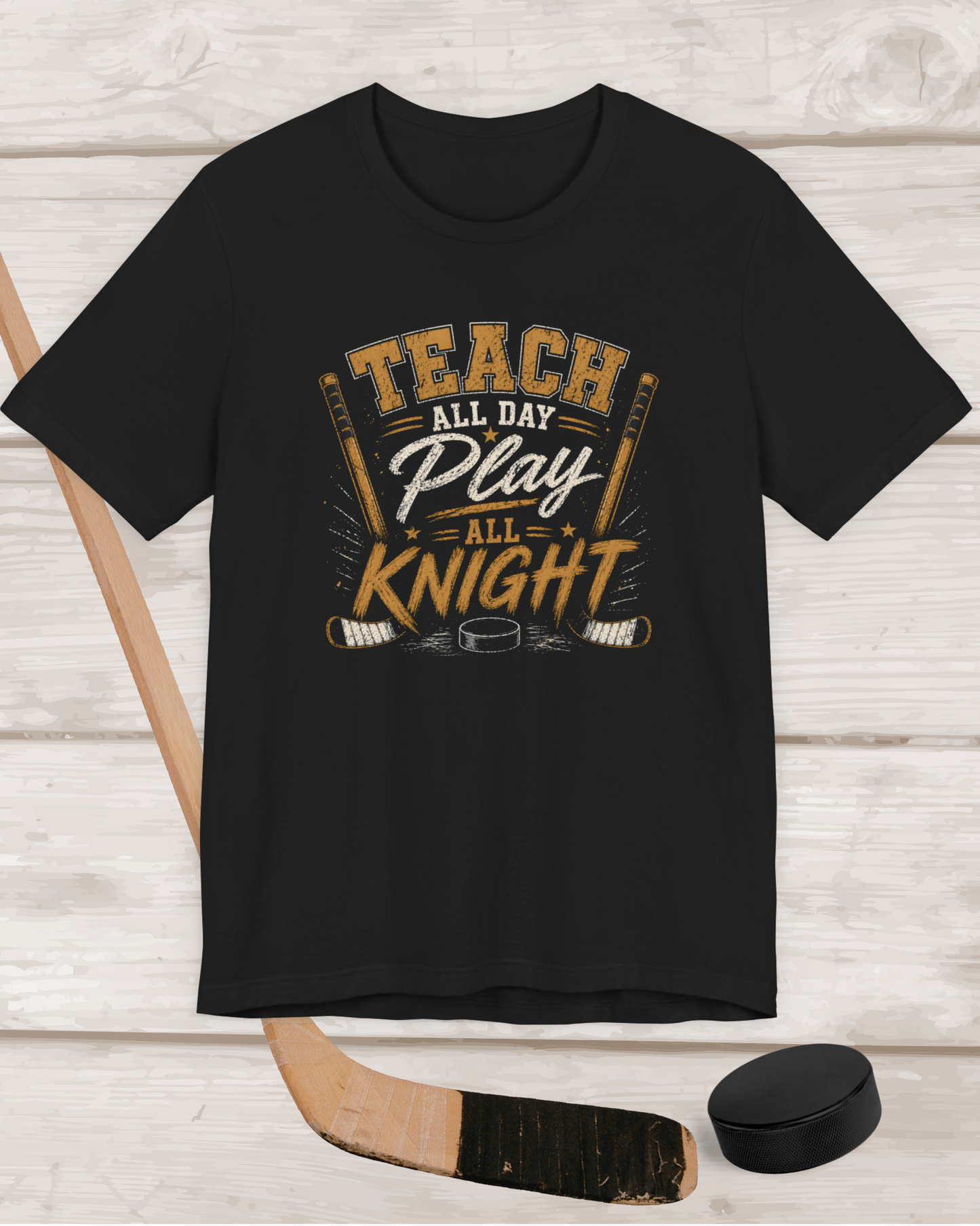 Teacher gift graphic tee with hockey design
