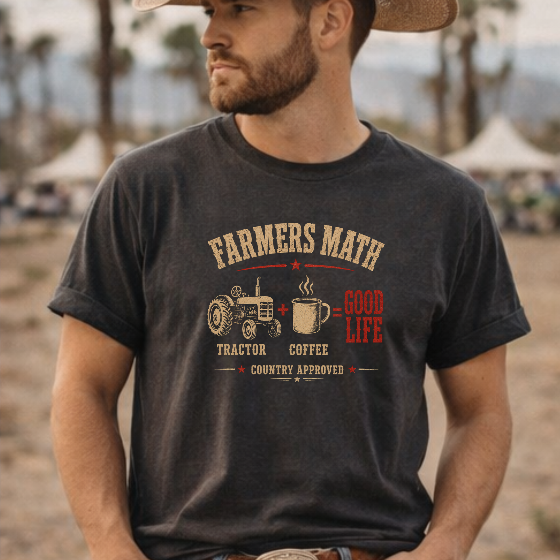 Farmers math shirt funny country graphic tee design in pepper