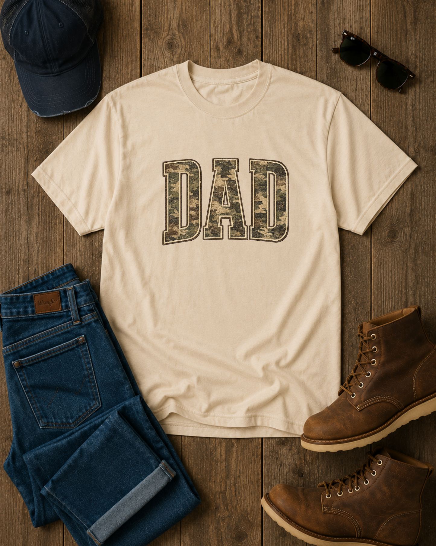 Vintage Camo DAD Graphic Tee