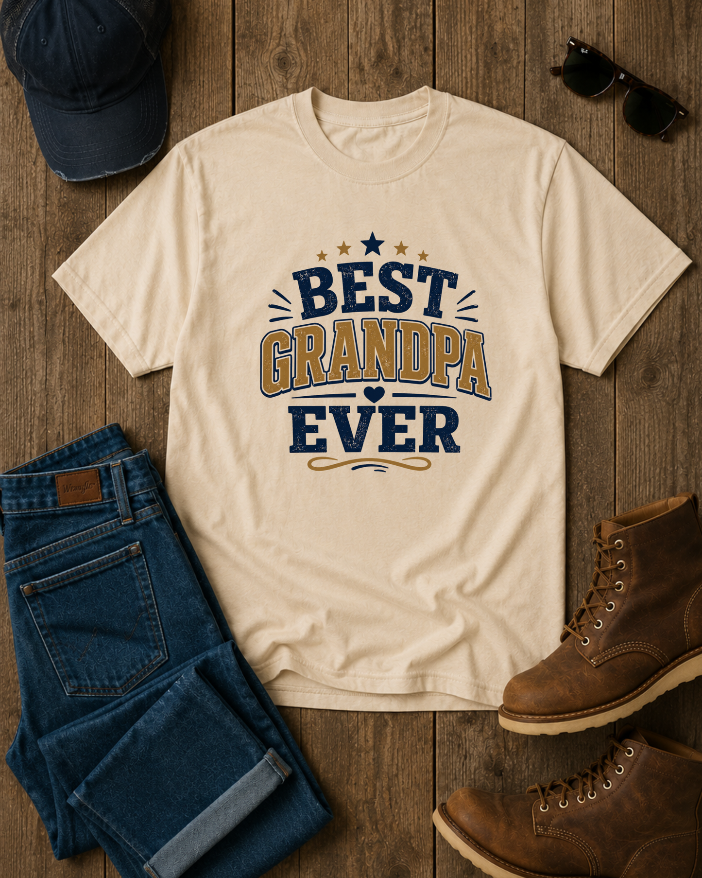 Vintage Best Grandpa Ever Shirt, Grandpa Gift Tee, Father’s Day Grandpa Shirt, Retro Grandpa Graphic Tee