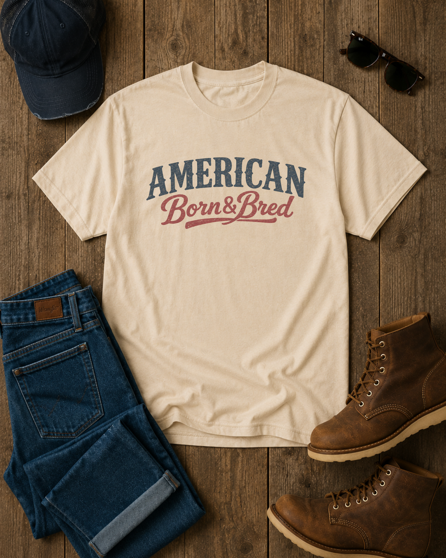 American Born & Bred Shirt, Patriotic Graphic Tee, Vintage Americana Shirt, Country Western Tee, USA Graphic Shirt
