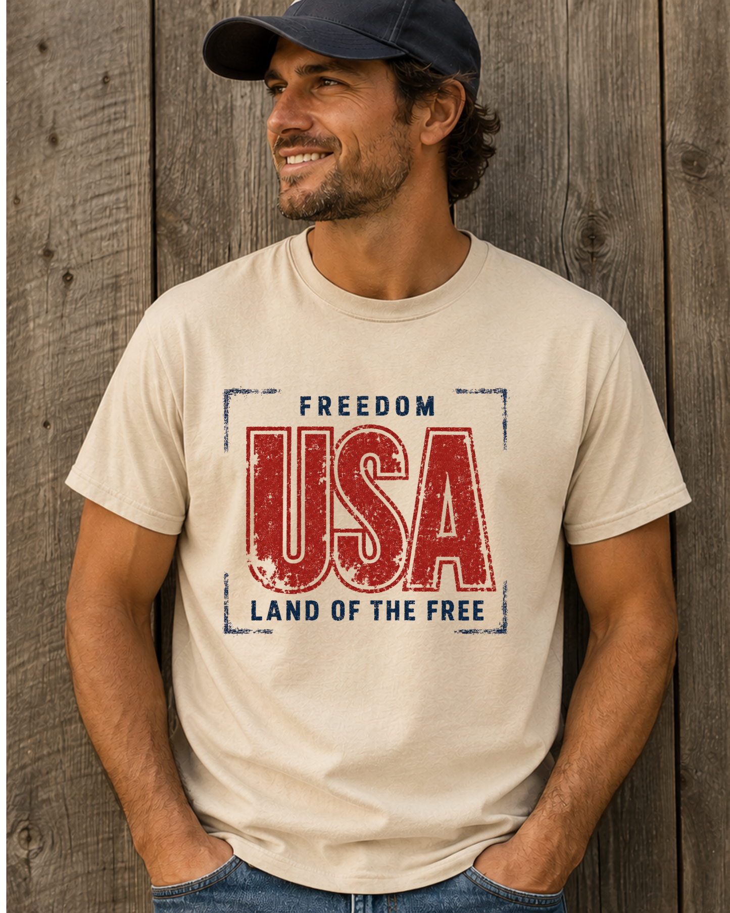 USA Freedom Land of the Free Vintage Patriotic T-Shirt