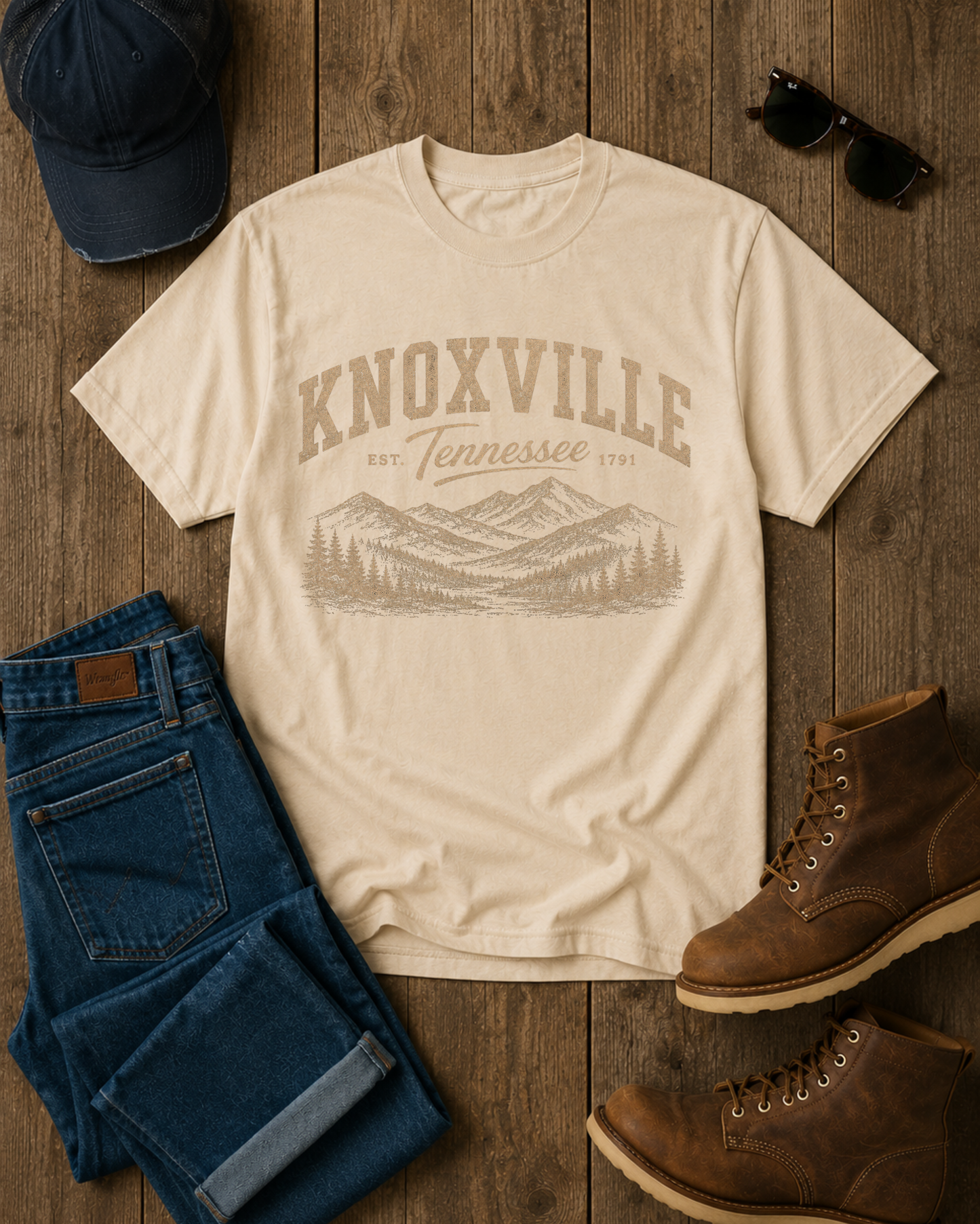 Knoxville Tennessee Smoky Mountains Vintage Graphic Tee