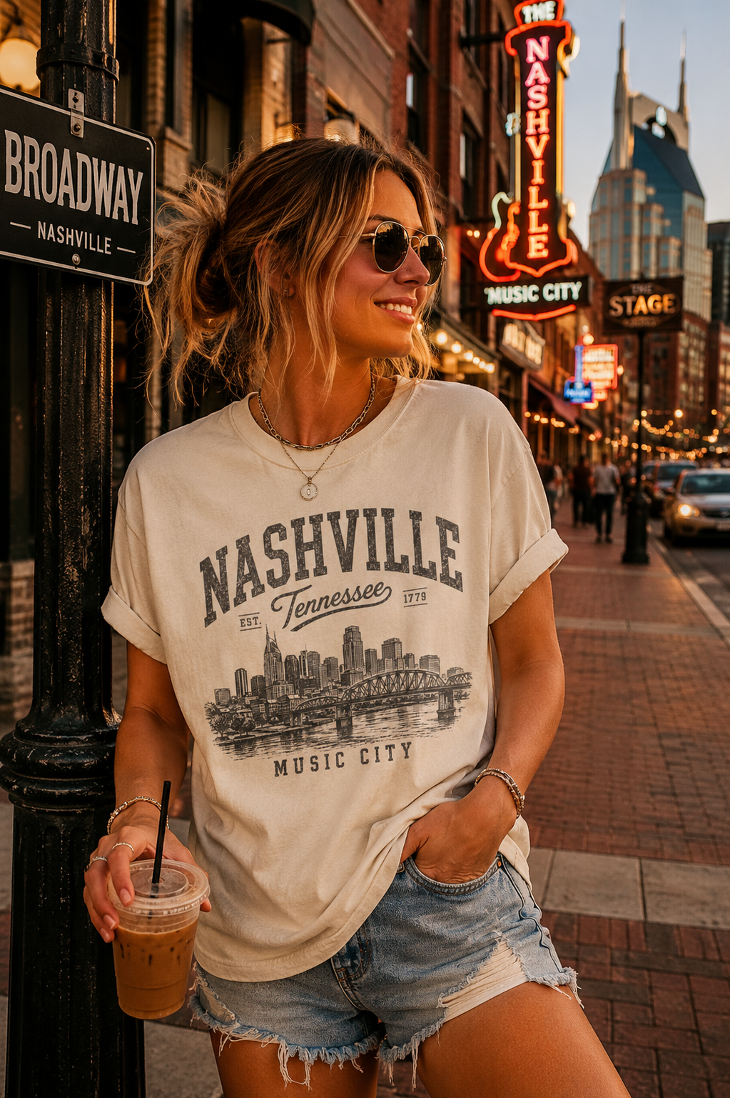 Nashville Tennessee Vintage Graphic T-Shirt | Music City Heritage Tee
