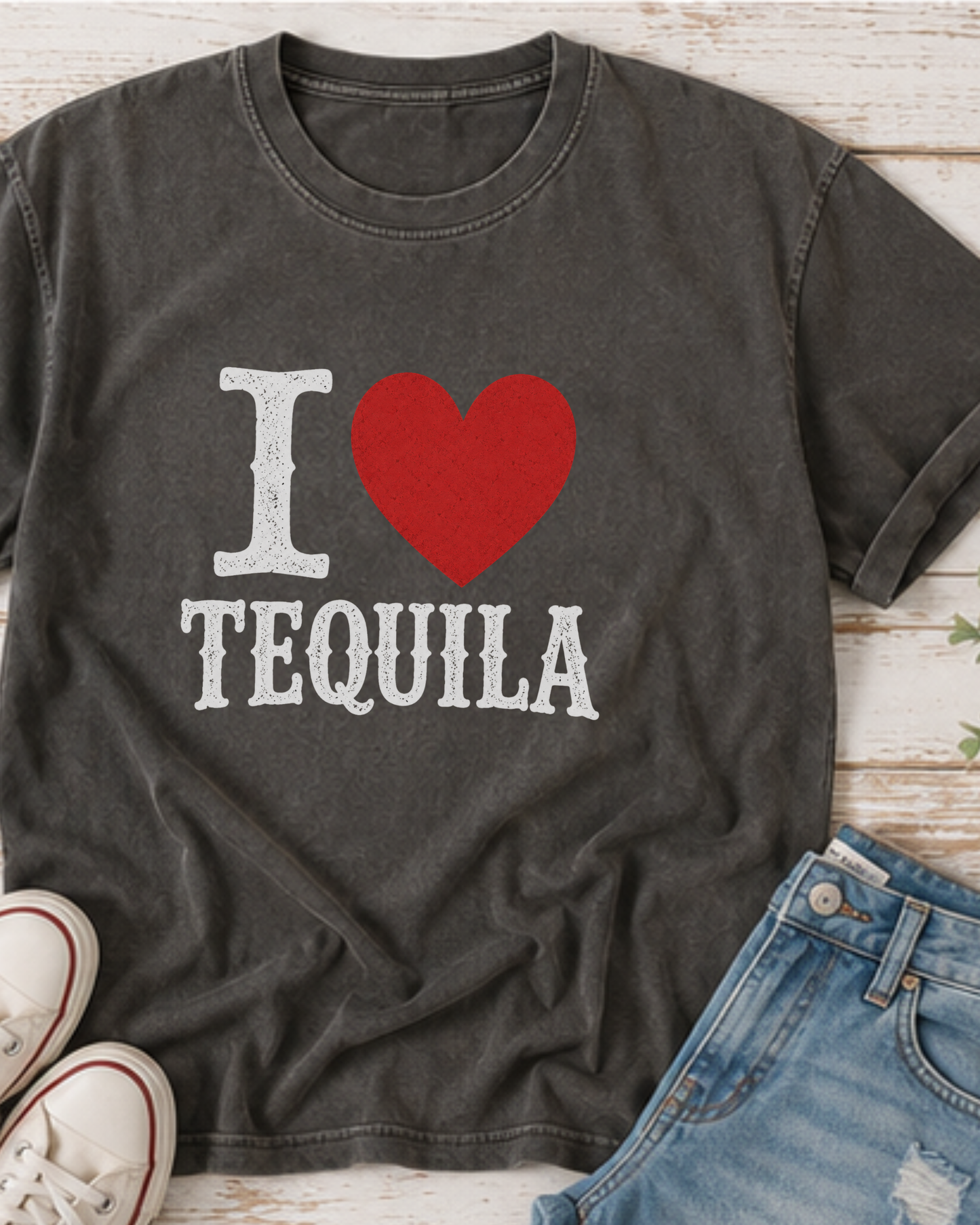 I Heart Tequila Shirt, Tequila Lover Tee, Funny Drinking Shirt, Country Concert Tee, Vintage Washed Graphic Tee, Girls Trip Shirt