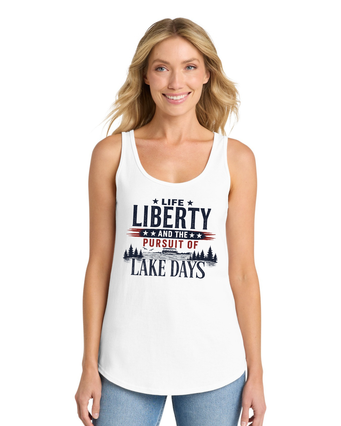 Life Liberty and the Pursuit of Lake Day Tank Top | Patriotic Lake Shirt | Vintage Summer Tank | Americana Lake Life Tank