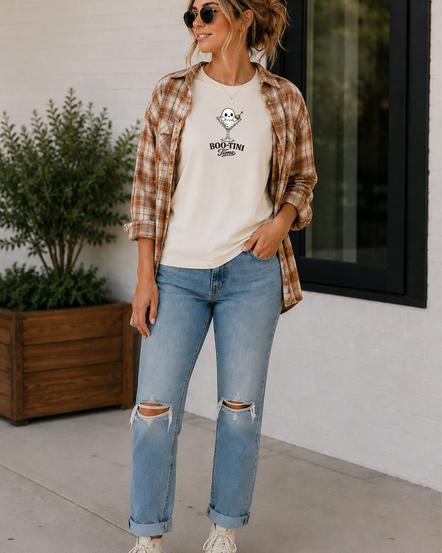 Boo-Tini Time Cute Ghost Martini Halloween T-Shirt