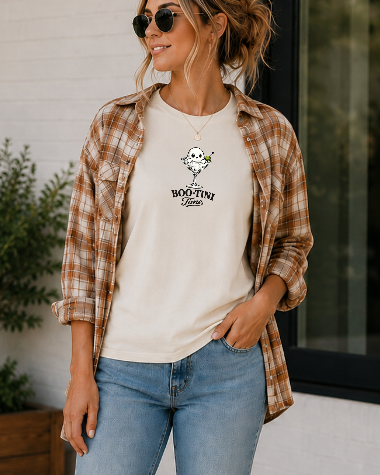 Boo-Tini Time Cute Ghost Martini Halloween T-Shirt