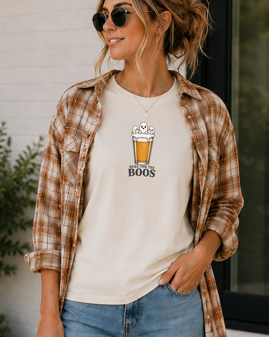 Here for the Boos Ghost Beer Halloween T-Shirt