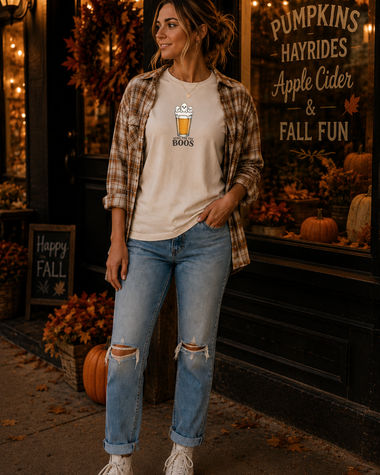 Here for the Boos Ghost Beer Halloween T-Shirt