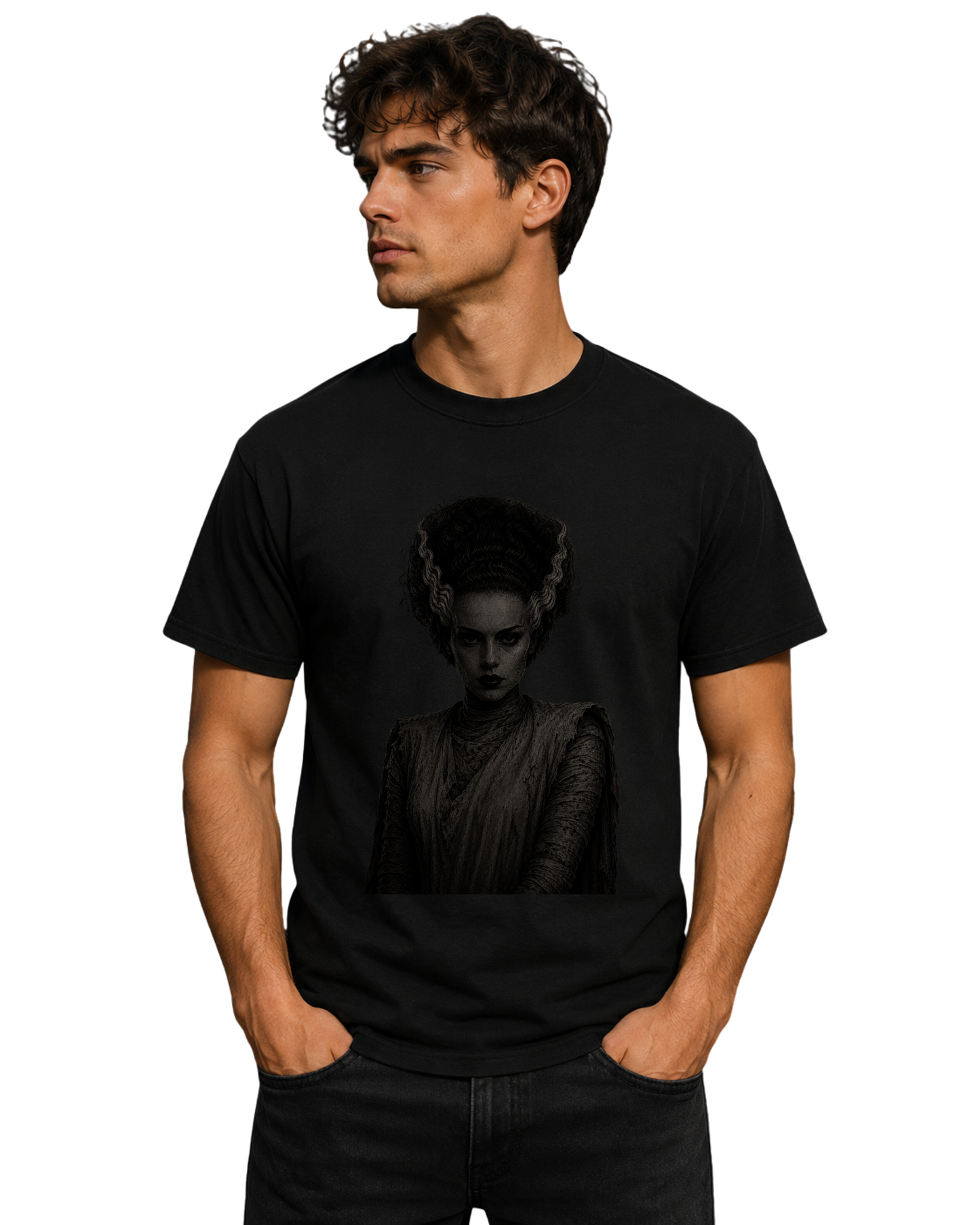 Gothic Bride Stealth Black-on-Black Graphic Tee