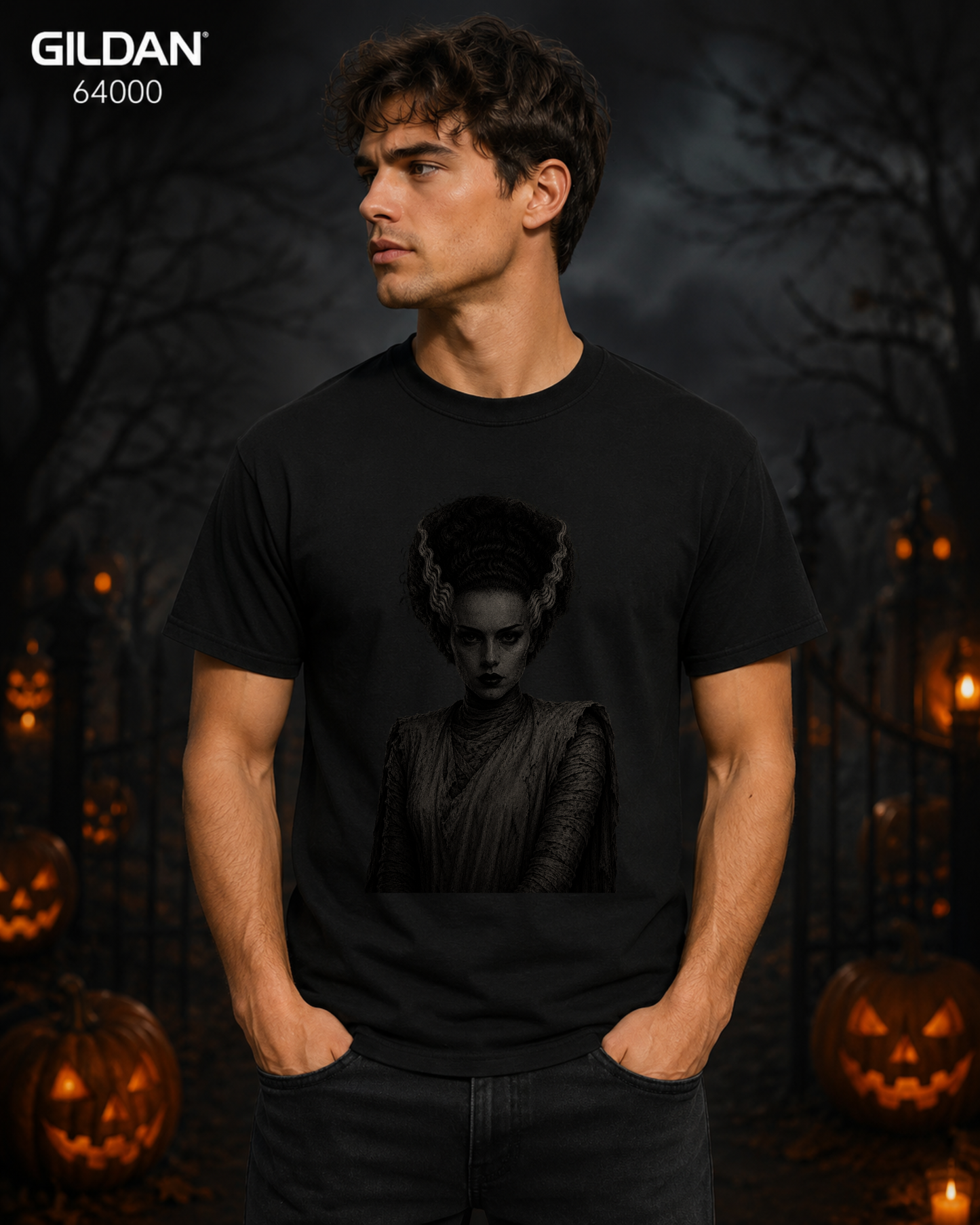 Gothic Bride Stealth Black-on-Black Graphic Tee