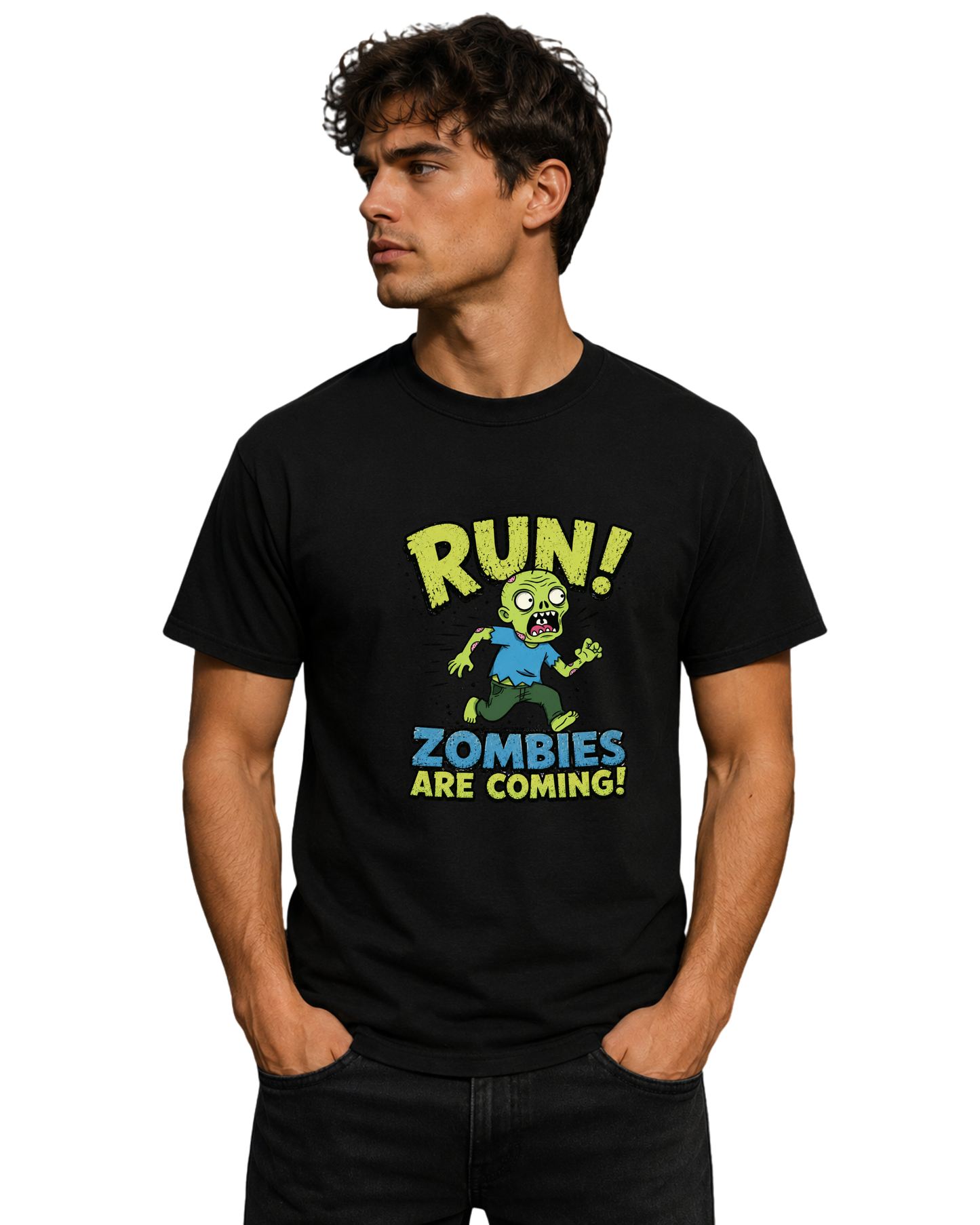 Run! Zombies Are Coming Funny Zombie Graphic Tee