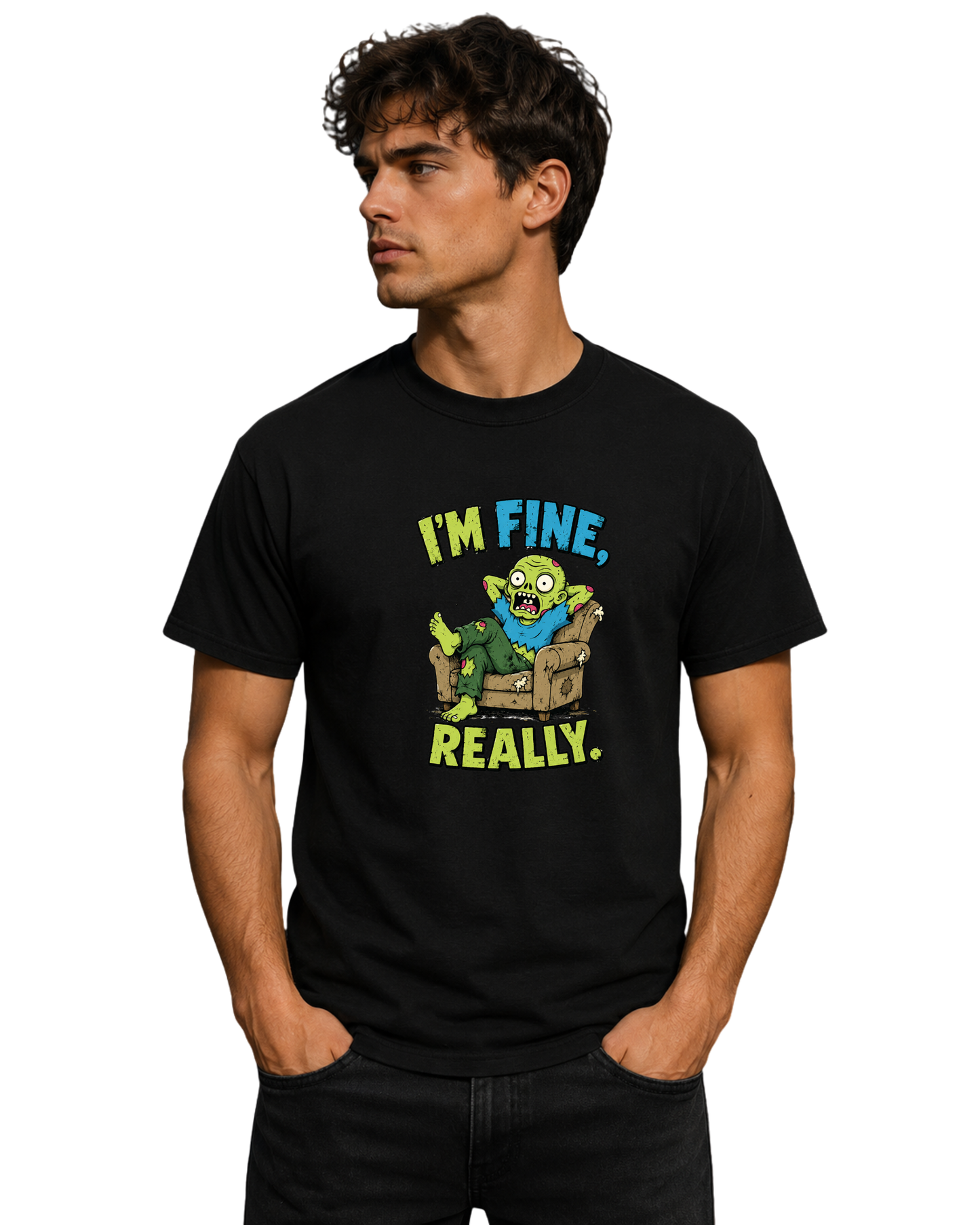 I’m Fine Really Funny Zombie Graphic Tee