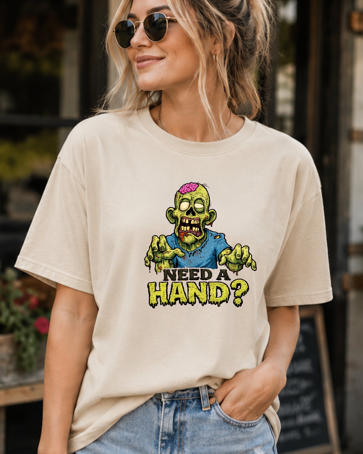 Need a Hand? Funny Zombie Graphic Tee