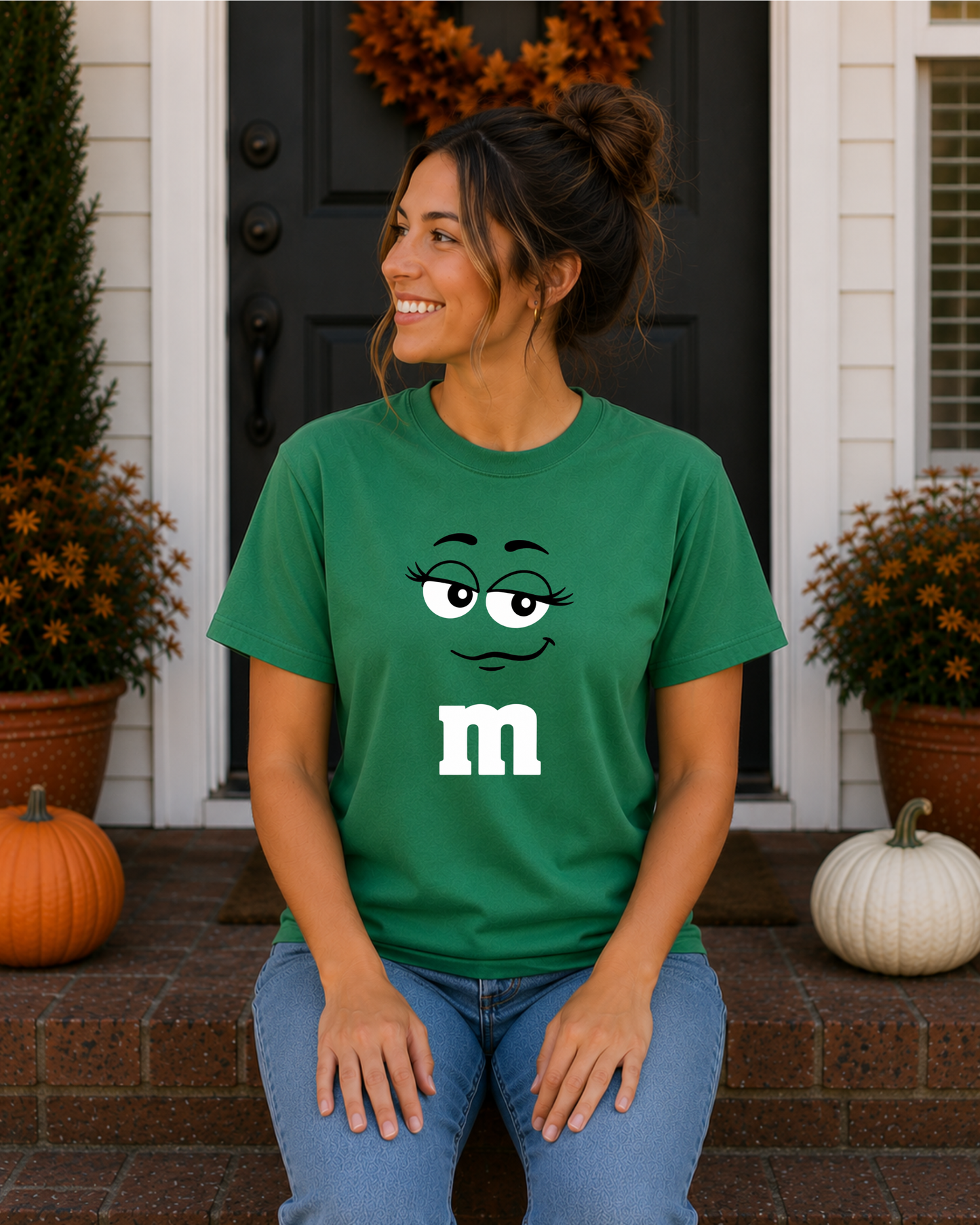 Green Candy Character Graphic Tee | Funny Green Candy Face Shirt | Retro Candy Lover T-Shirt