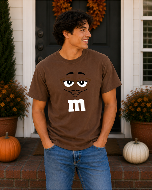 Brown Candy Character Graphic Tee | Funny Brown Candy Face Shirt | Retro Candy Lover T-Shirt