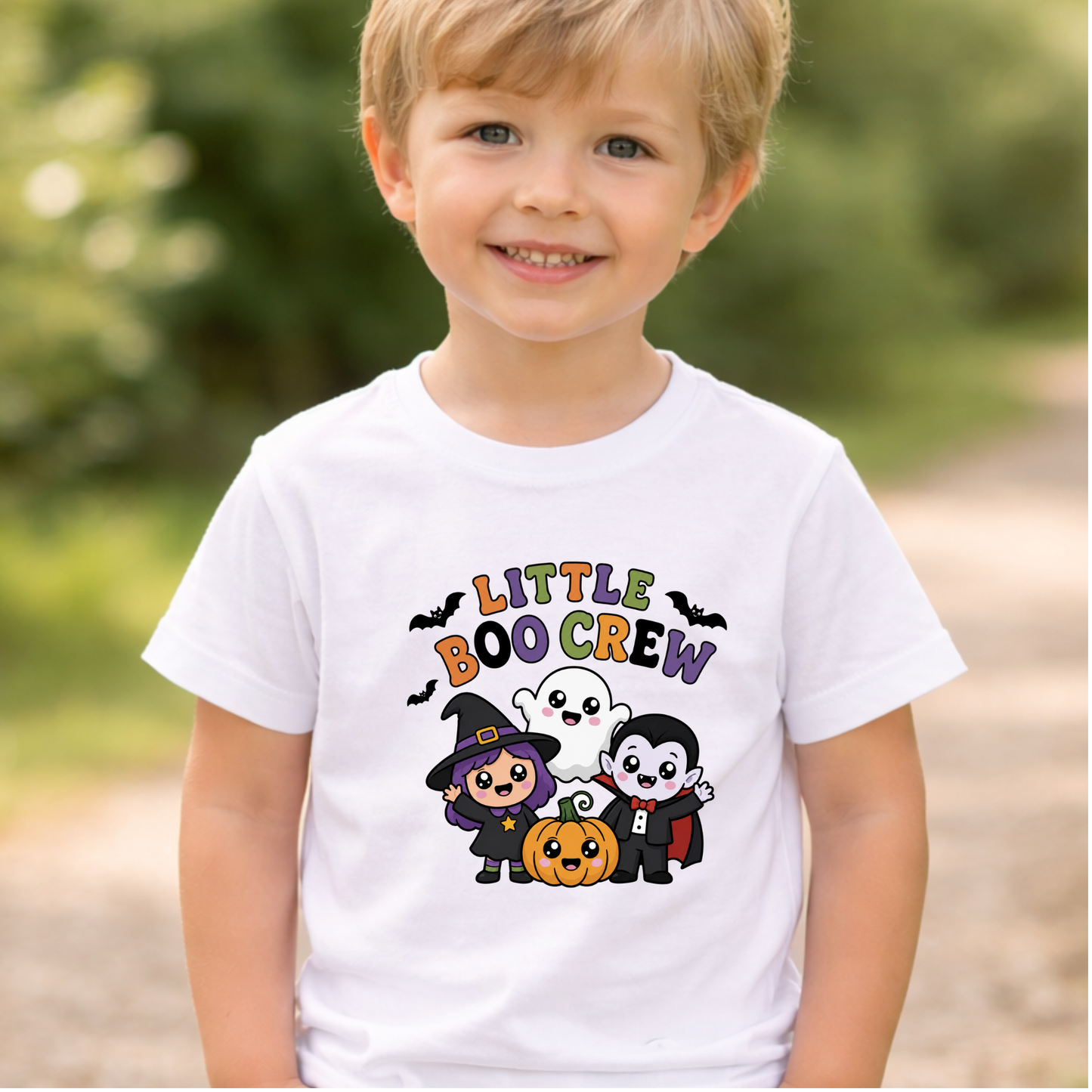 Little Boo Crew Kids T-Shirt | Cute Halloween Friends Youth Graphic Tee for Boys & Girls