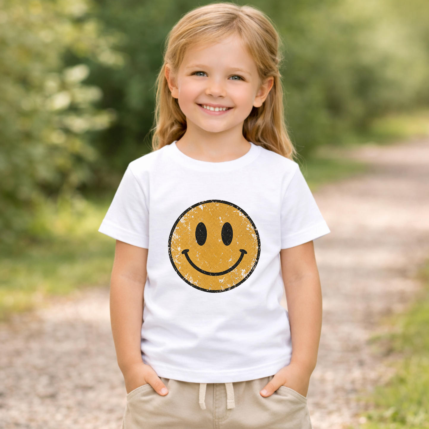 Vintage Smiley Face Kids T-Shirt | Retro Happy Face Toddler & Youth Graphic Tee
