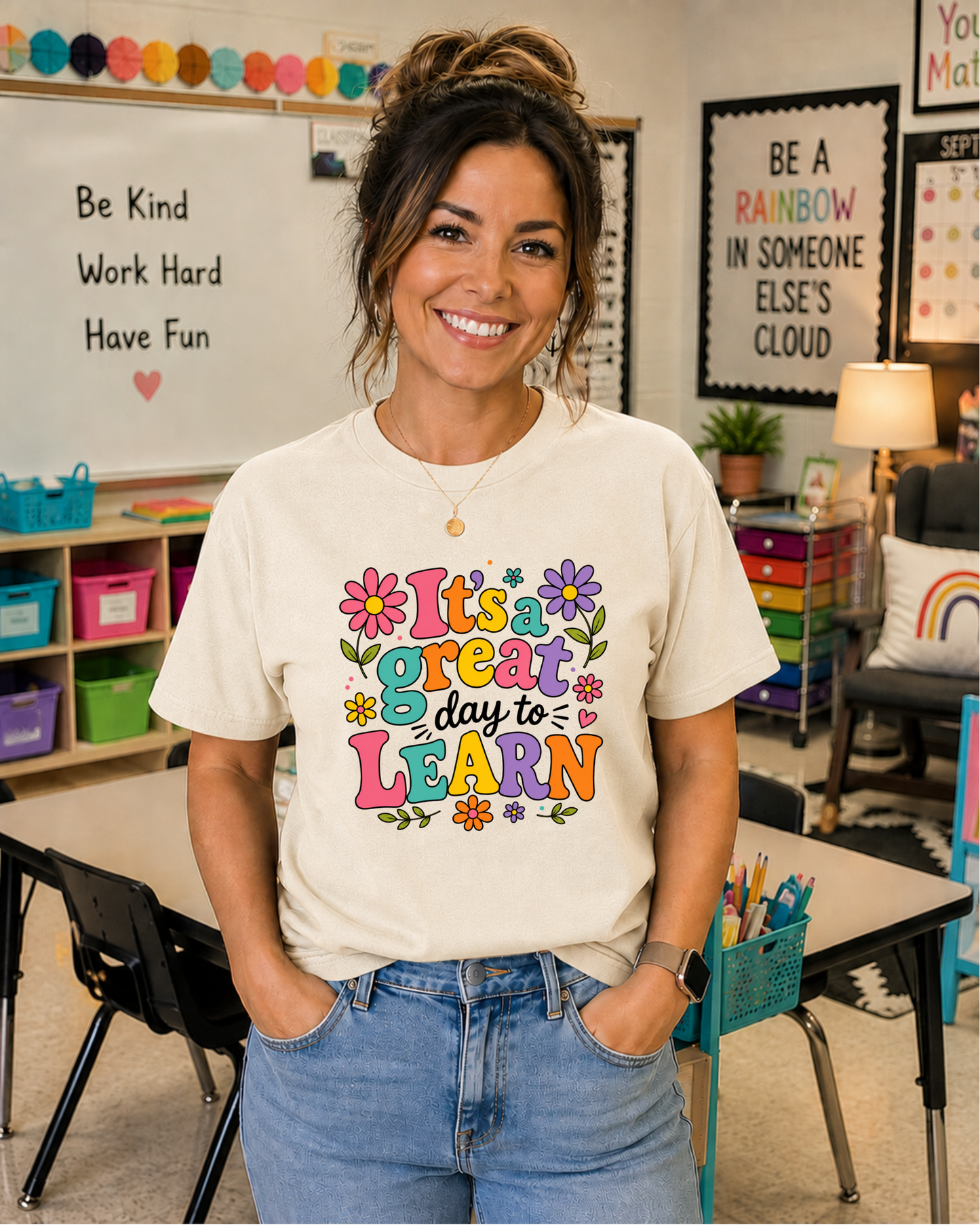 It's a Great Day to Learn Shirt | Teacher Tee | Colorful Back to School Graphic T-Shirt
