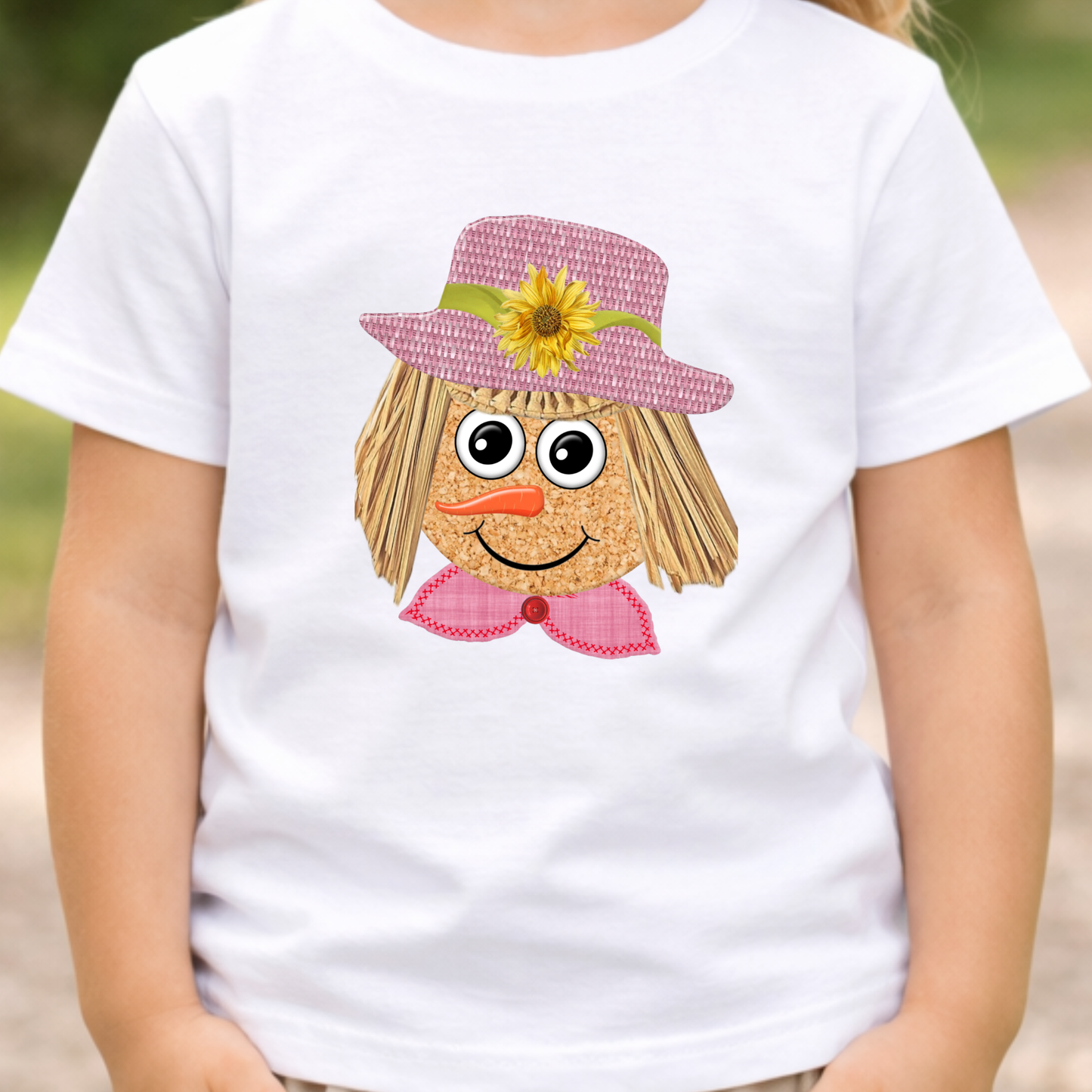 Cute Scarecrow Girl Youth T-Shirt | Adorable Fall & Thanksgiving Graphic Tee for Kids