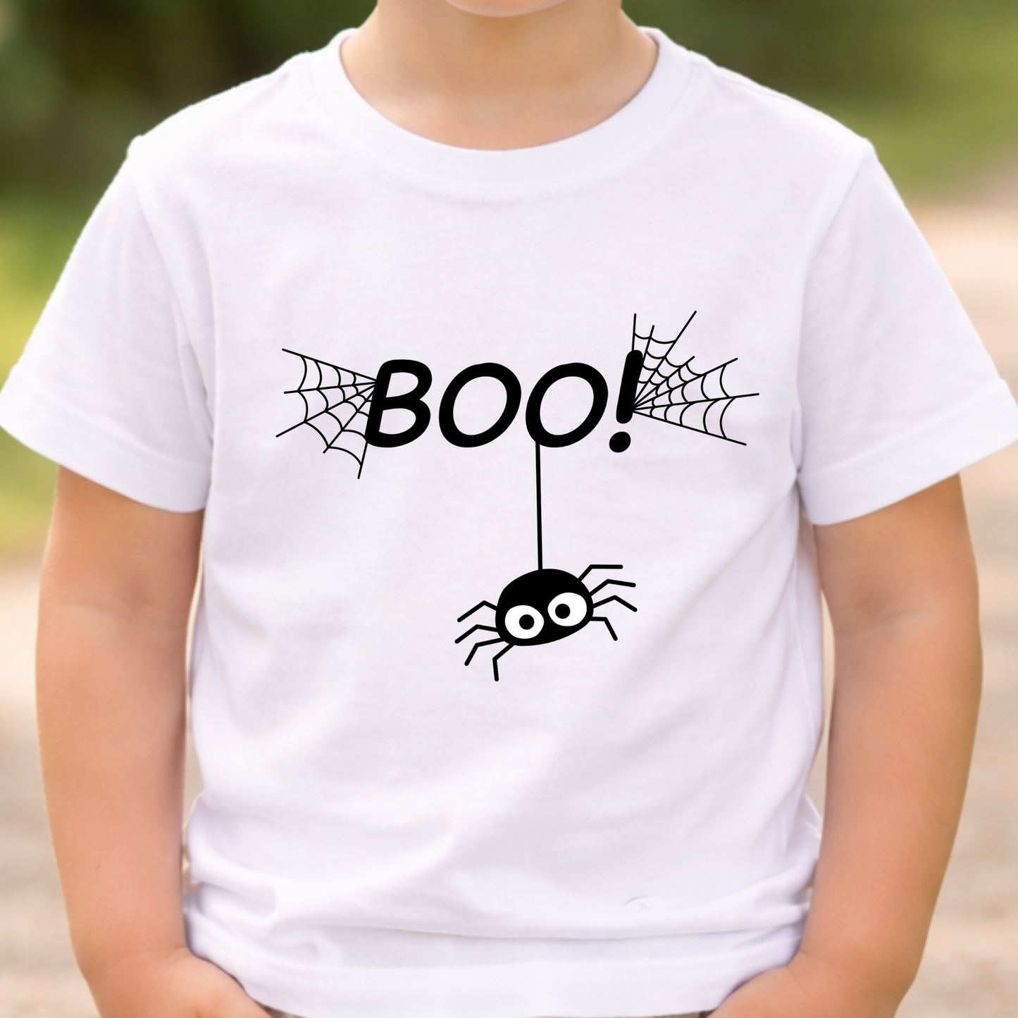 Boo Spider Kids T-Shirt | Cute Halloween Spider Youth Graphic Tee for Boys & Girls