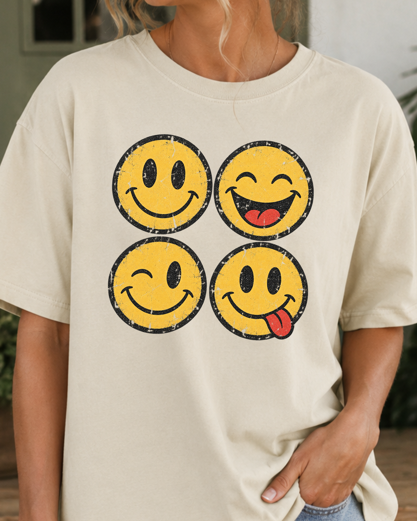 Vintage Happy Faces Graphic Tee
