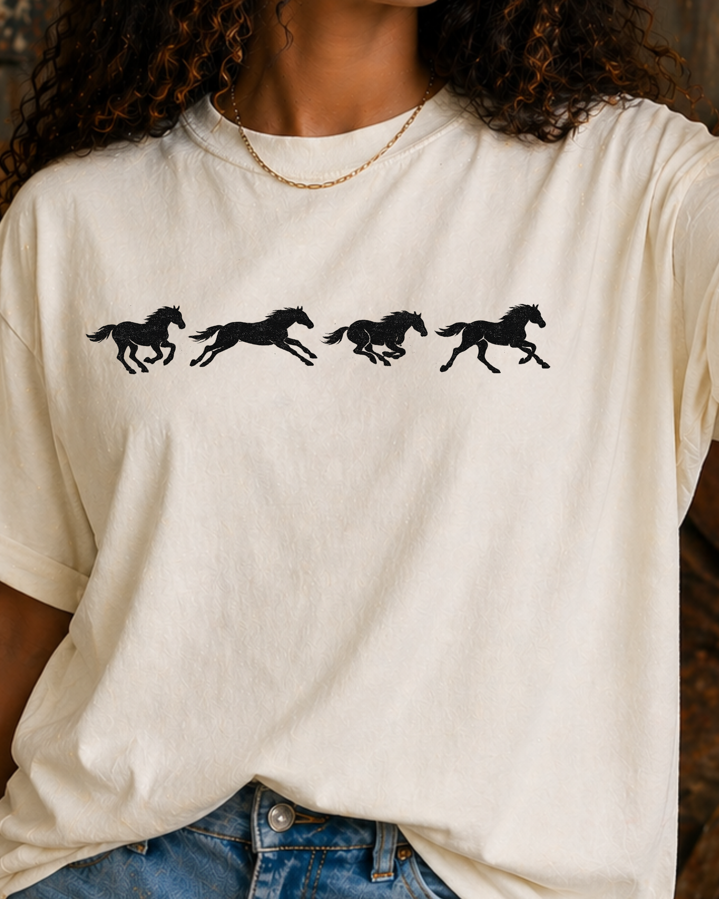 Running Horses Vintage Western Graphic Tee