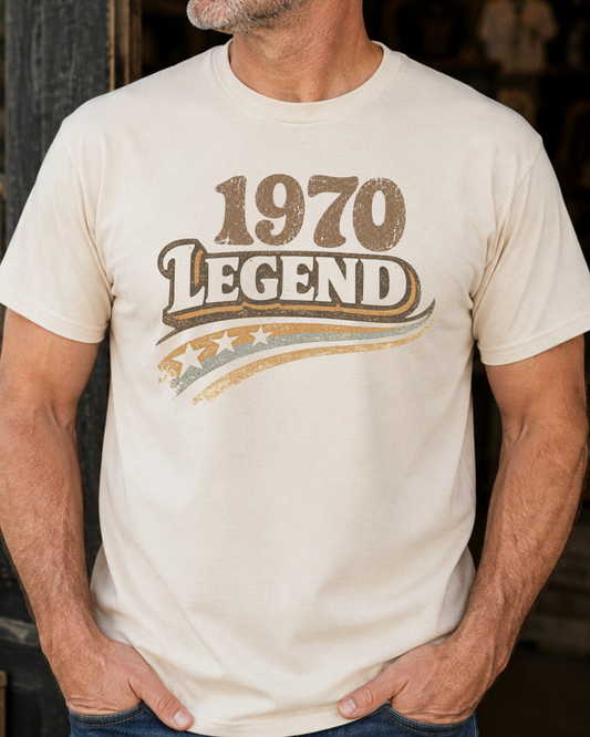 1970 Legend Vintage Birthday T-Shirt | Retro 1970 Birthday Tee