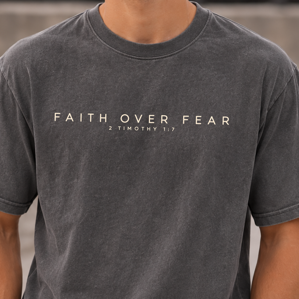 Faith Over Fear Comfort Colors Shirt | 2 Timothy 1:7 Christian Tee