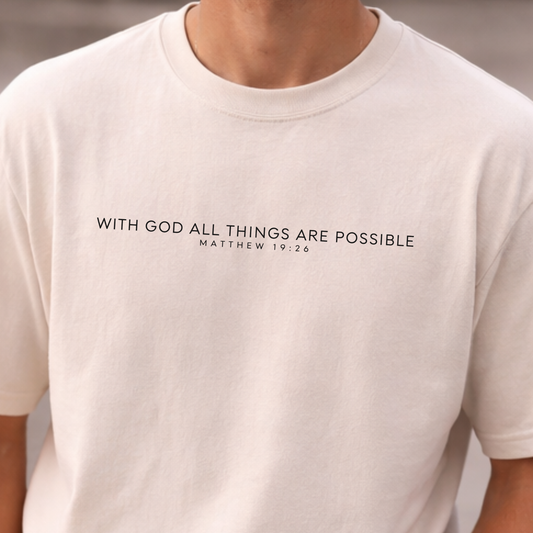 With God All Things Are Possible Comfort Colors Shirt | Matthew 19:26 Christian Tee