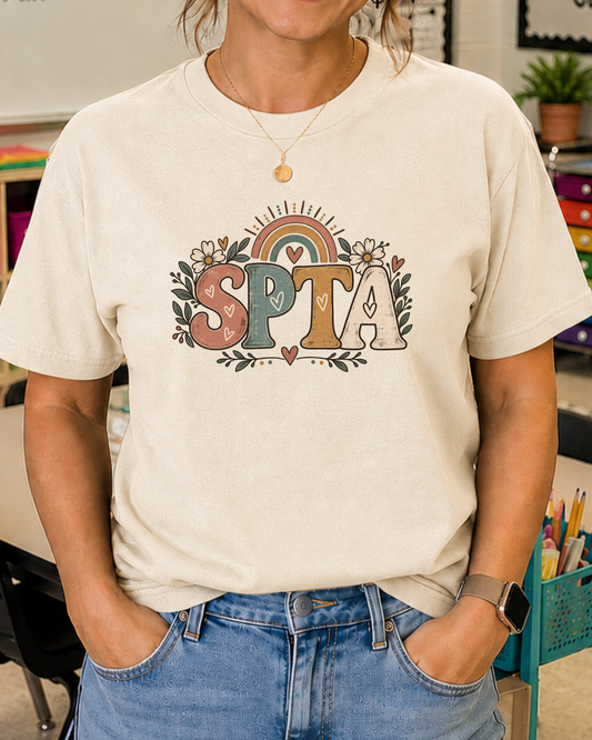 SPTA Boho Graphic Tee | School Support Staff Shirt