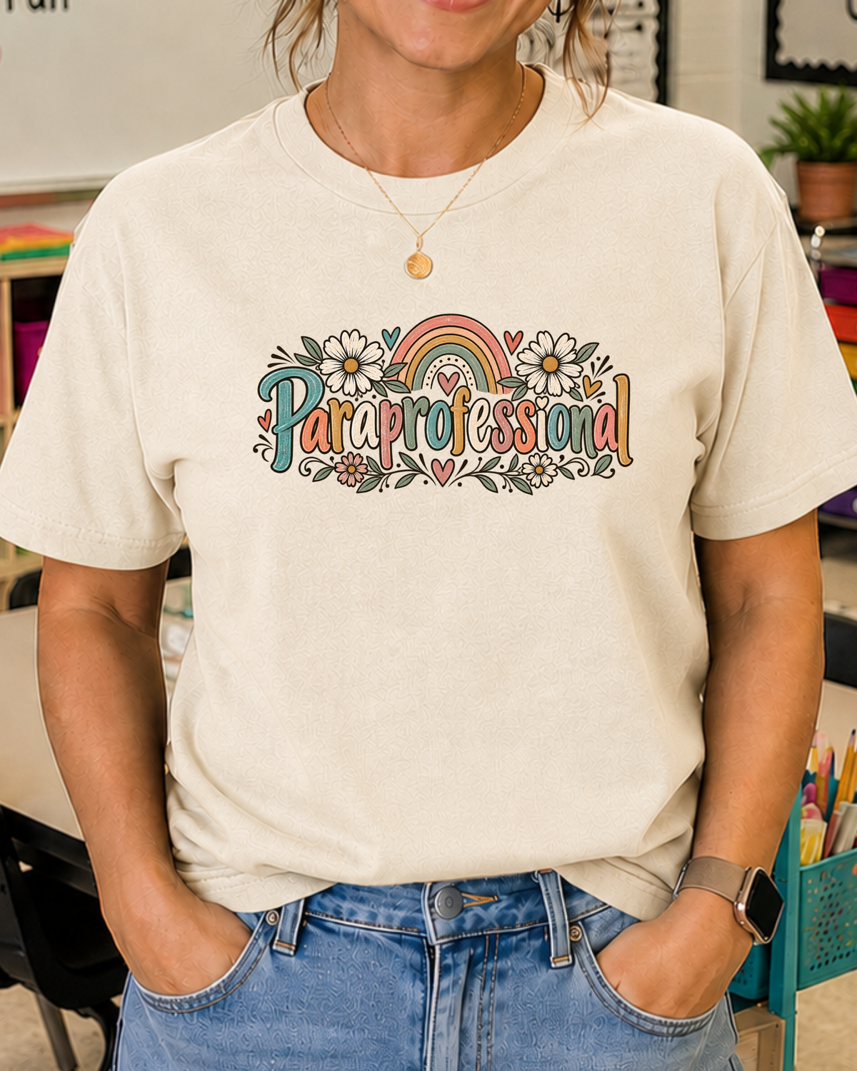 Paraprofessional Boho Graphic Tee | Paraeducator School Staff Shirt