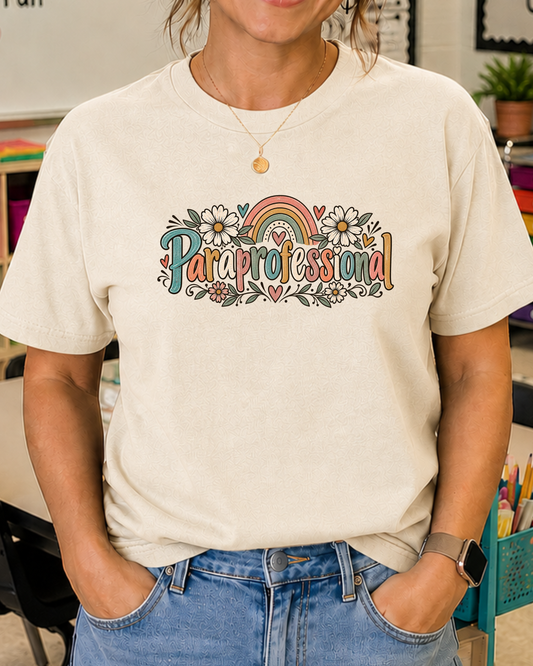 Paraprofessional Boho Graphic Tee | Paraeducator School Staff Shirt