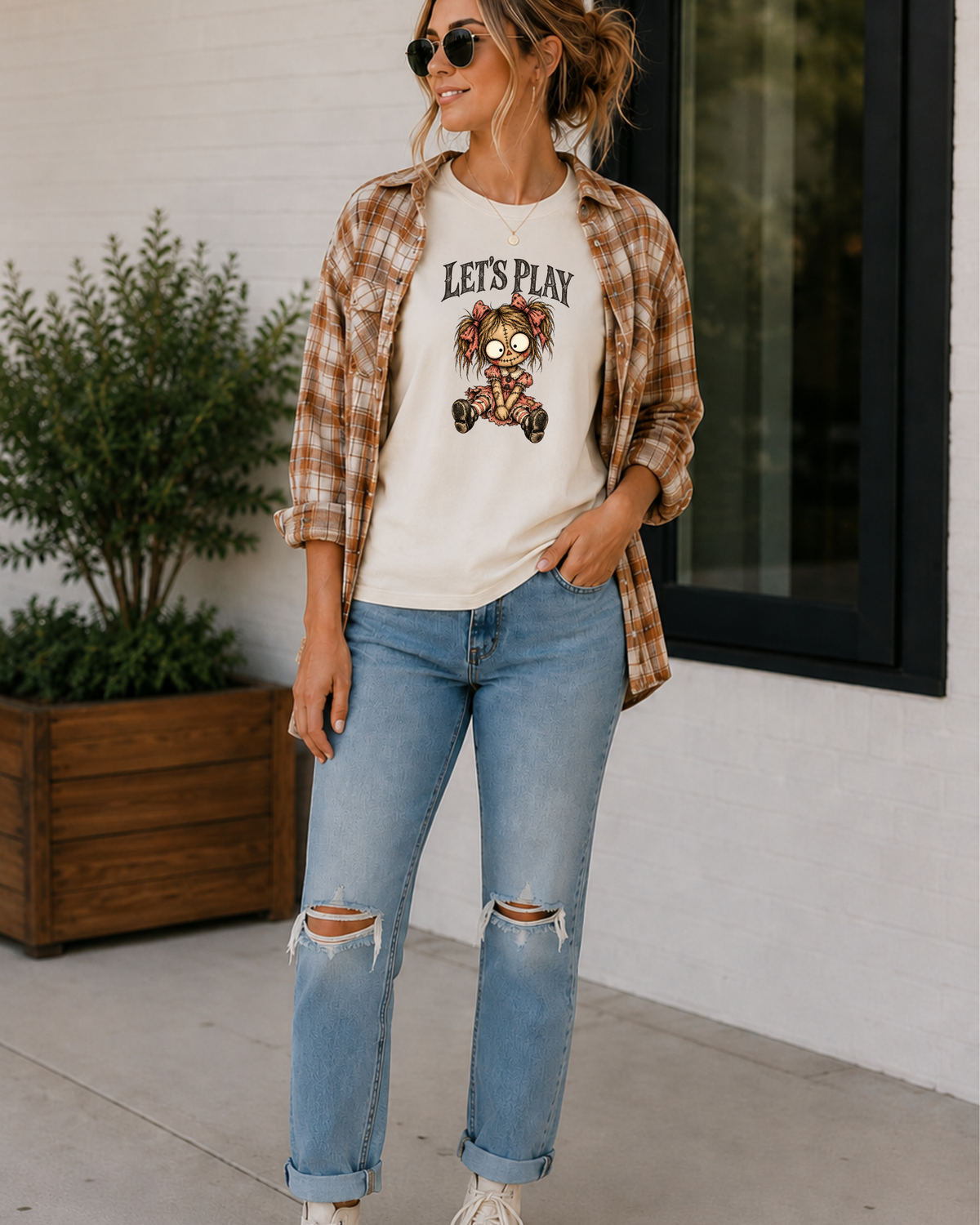 Let’s Play Creepy Doll Halloween T-Shirt