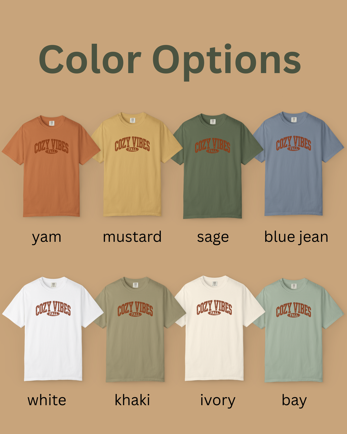Cozy Vibes Fall Graphic Tee | Vintage Collegiate Comfort Colors 1717 T-Shirt