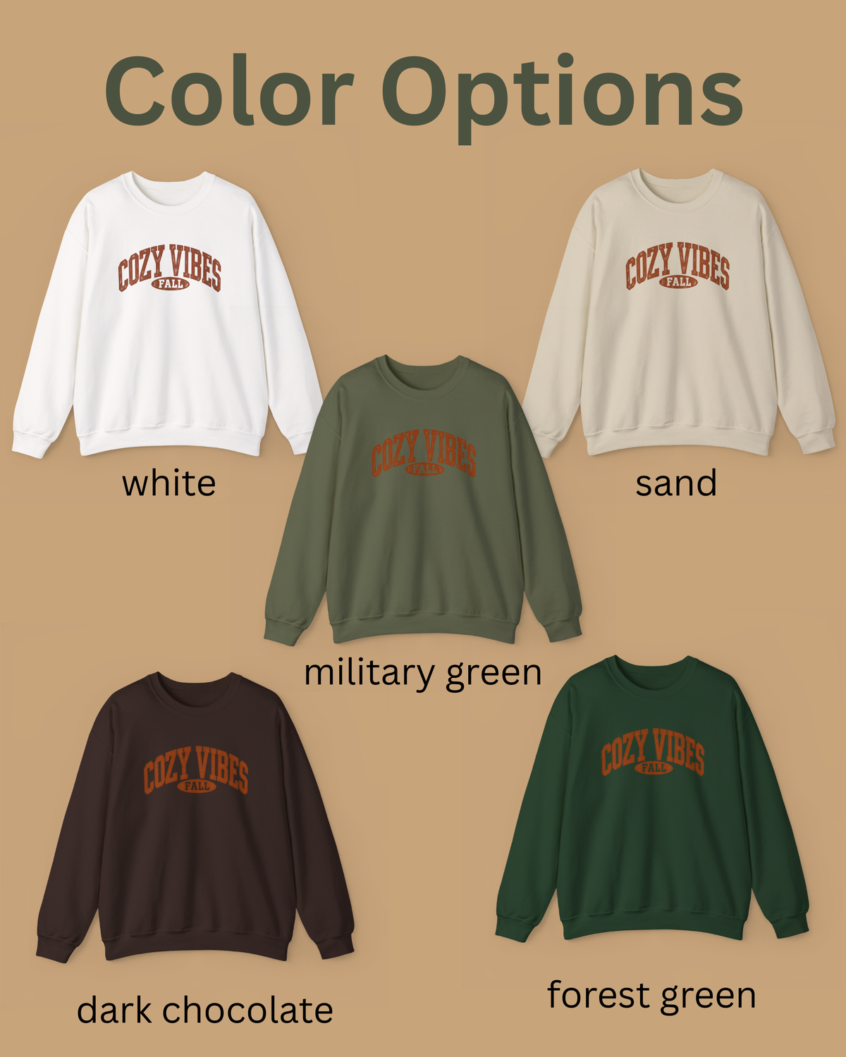 Cozy Vibes Fall Crewneck Sweatshirt | Vintage Collegiate Autumn Graphic