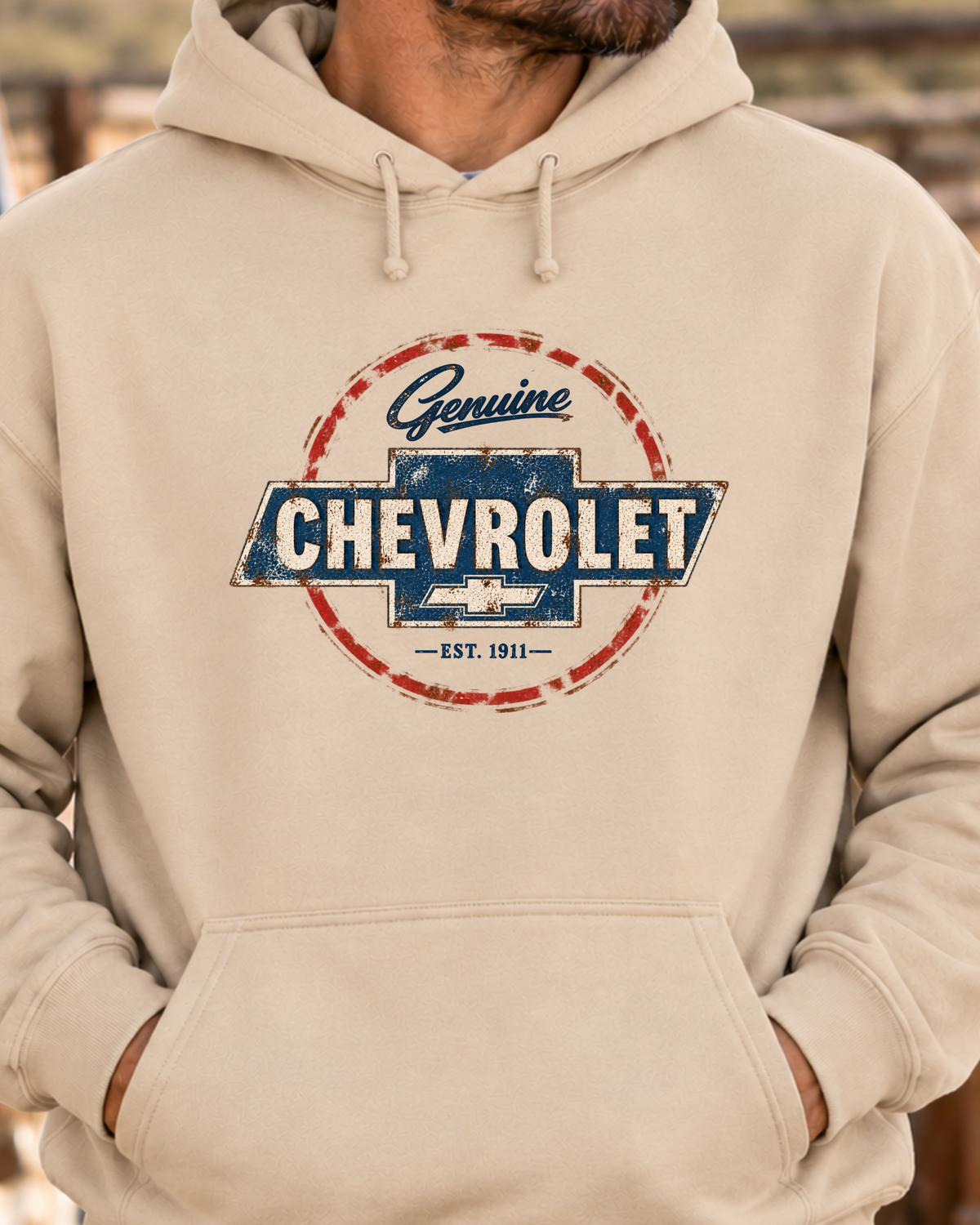 Vintage Genuine Chevrolet Graphic Hoodie | Retro Classic Car Sweatshirt
