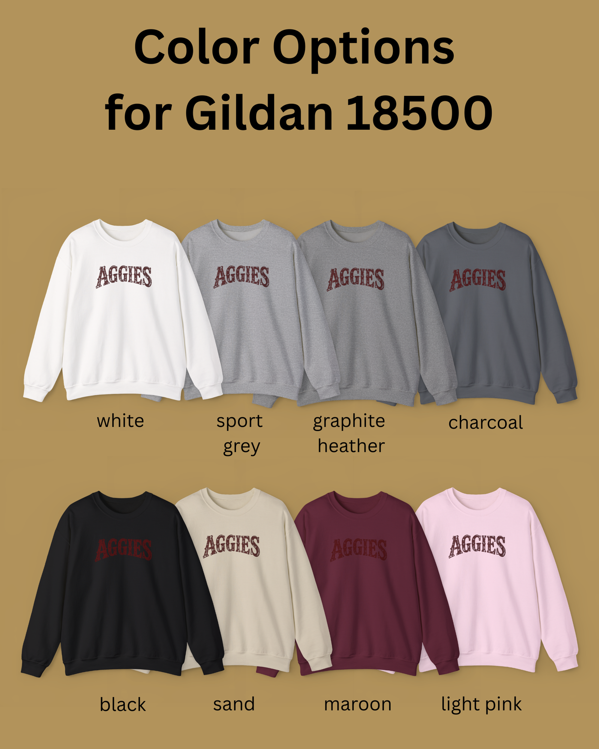 Aggies Vintage Collegiate Crewneck Sweatshirt | Maroon Game Day Pullover