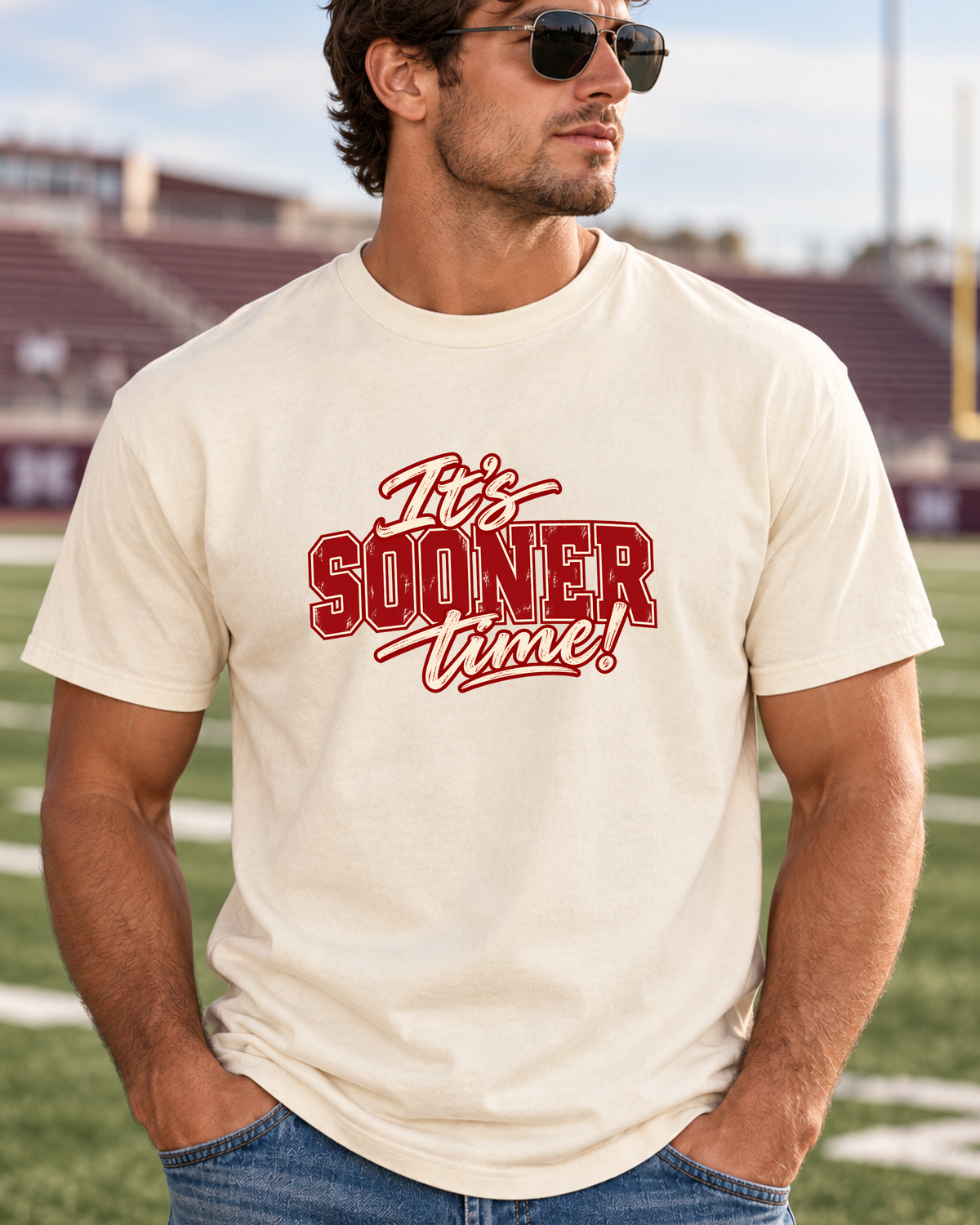 It's Sooner Time Vintage Oklahoma Football Graphic Tee