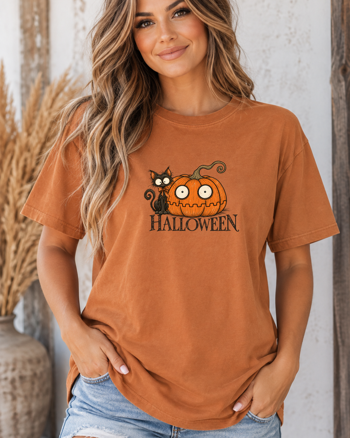 Vintage Halloween Pumpkin Graphic Tee | Comfort Colors 1717 Fall Shirt