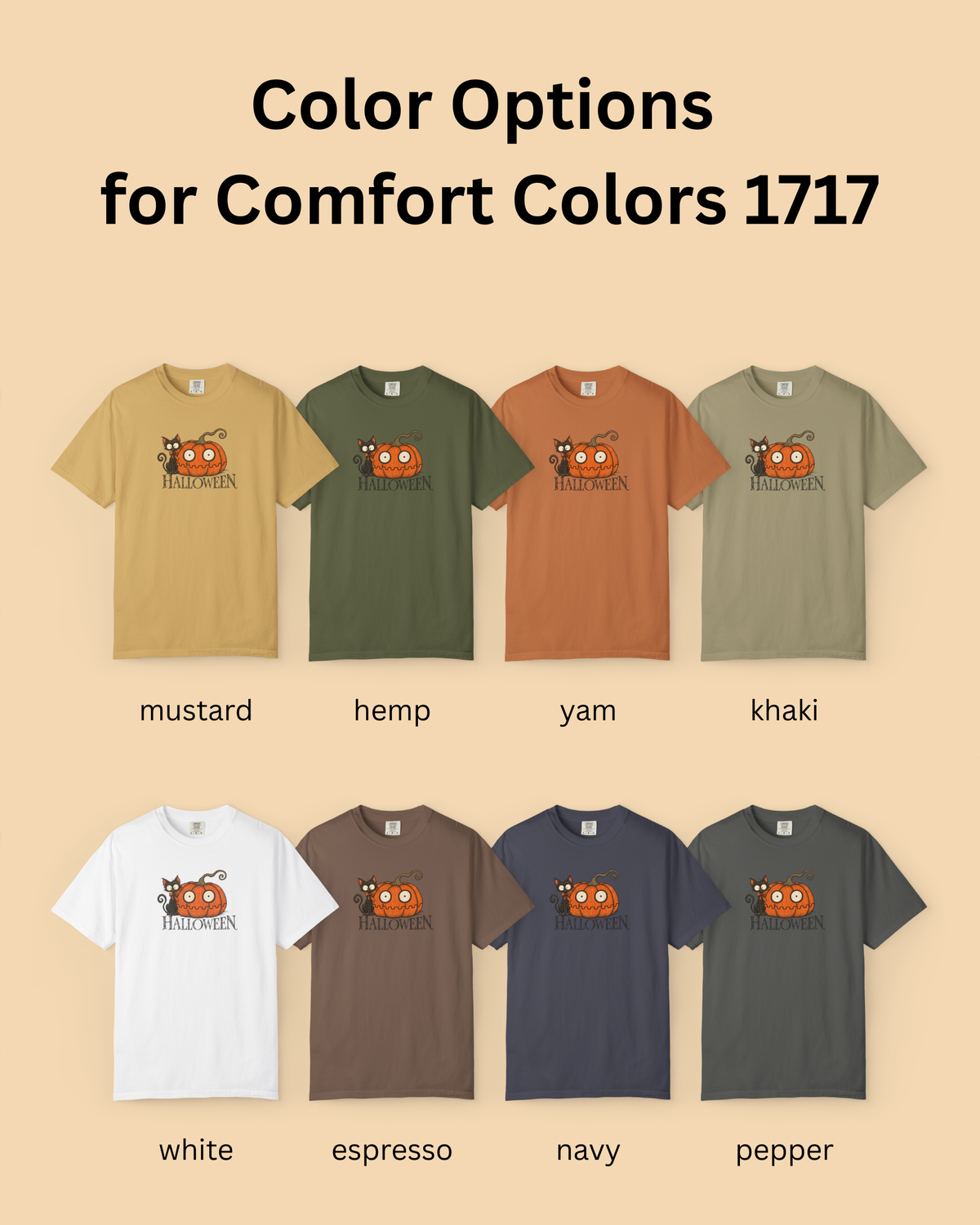 Vintage Halloween Pumpkin Graphic Tee | Comfort Colors 1717 Fall Shirt